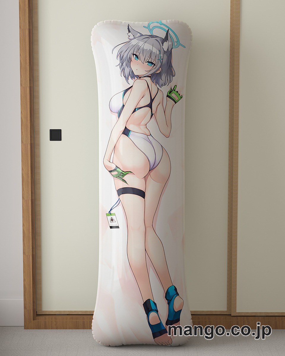 【抱き枕カバー / 等身大】 アニメ抱き枕カバー【ブルーアーカイブ】競泳水着砂狼シロコ大型クッションキャラクターグッズPVC製コレクション用｜PVC エアクッション 等身大サイズ 立体ディスプレイ 2