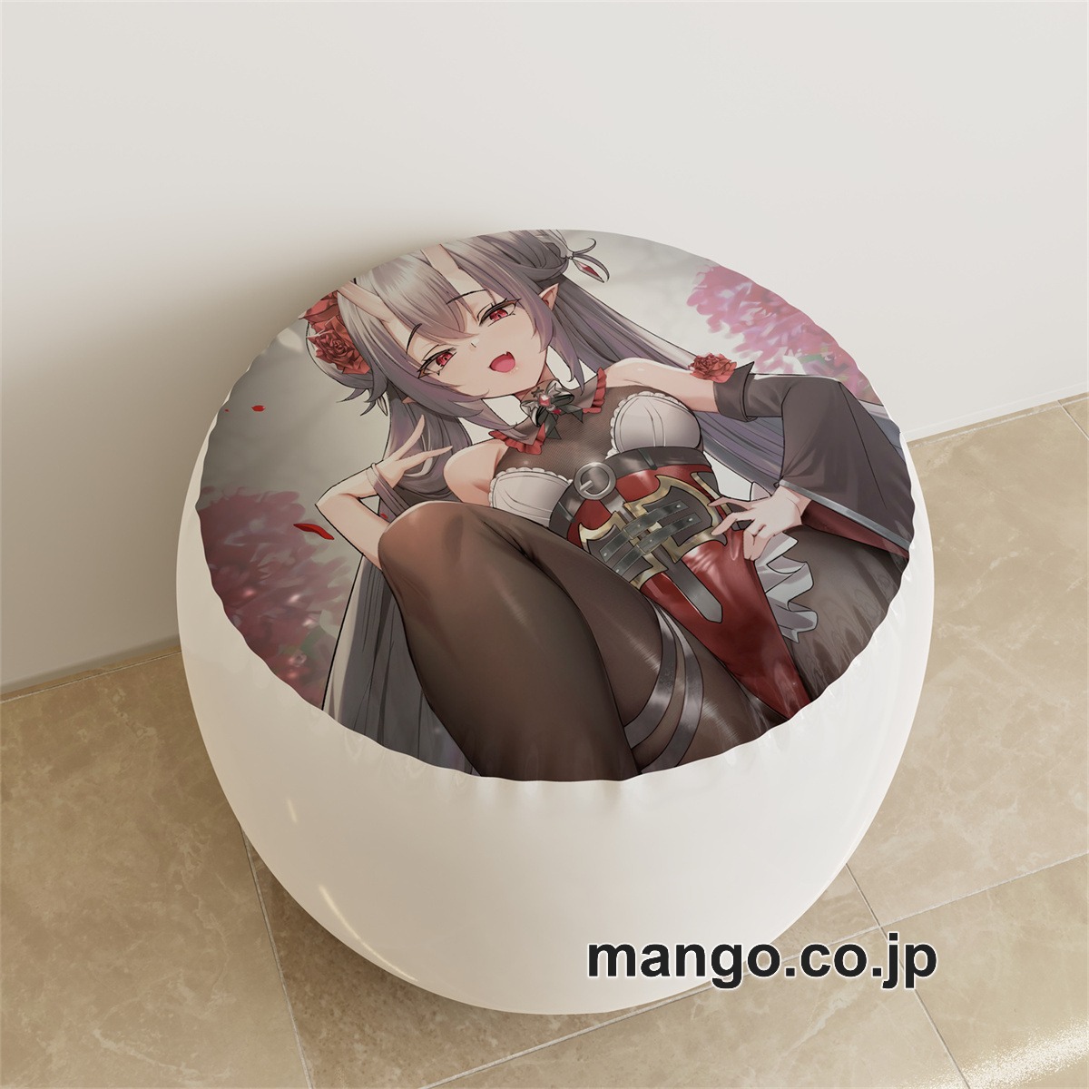 PVC ラウンドスツール【オリジナル】ツインテ ハイレグ アニメ キャラクターグッズ PVC製 ラウンドスツール コレクション用