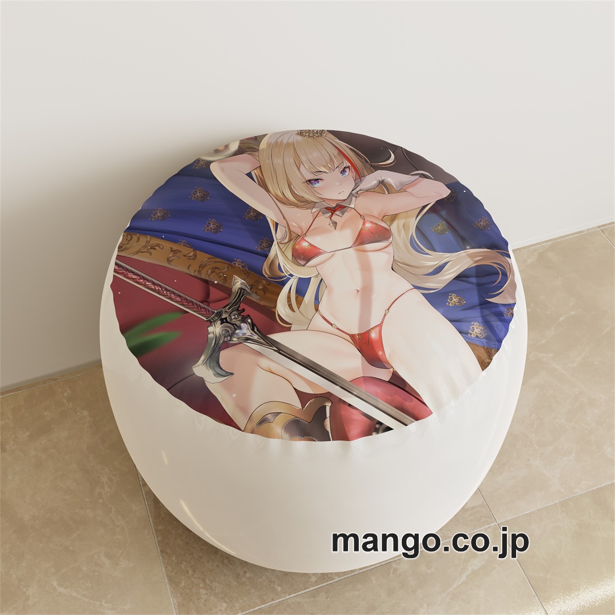 PVC ラウンドスツール【オリジナル】ツインテ ハイレグ アニメ キャラクターグッズ PVC製 ラウンドスツール コレクション用 2
