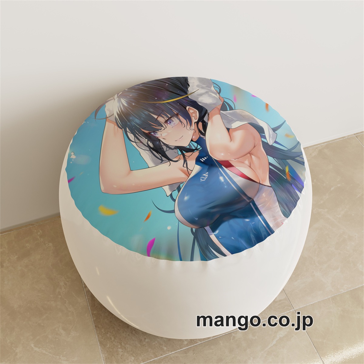 PVC ラウンドスツール【オリジナル】汗だく競泳水着 アニメ キャラクターグッズ PVC製 ラウンドスツール コレクション用 2